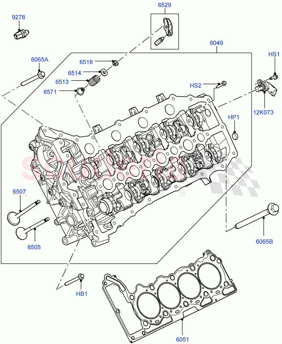 Cylinder Head (4.4L DOHC DITC V8 Diesel) ((V) FROMBA000001) of Land Rover Land Rover Range Rover (2012-2021) [4.4 DOHC Diesel V8 DITC]