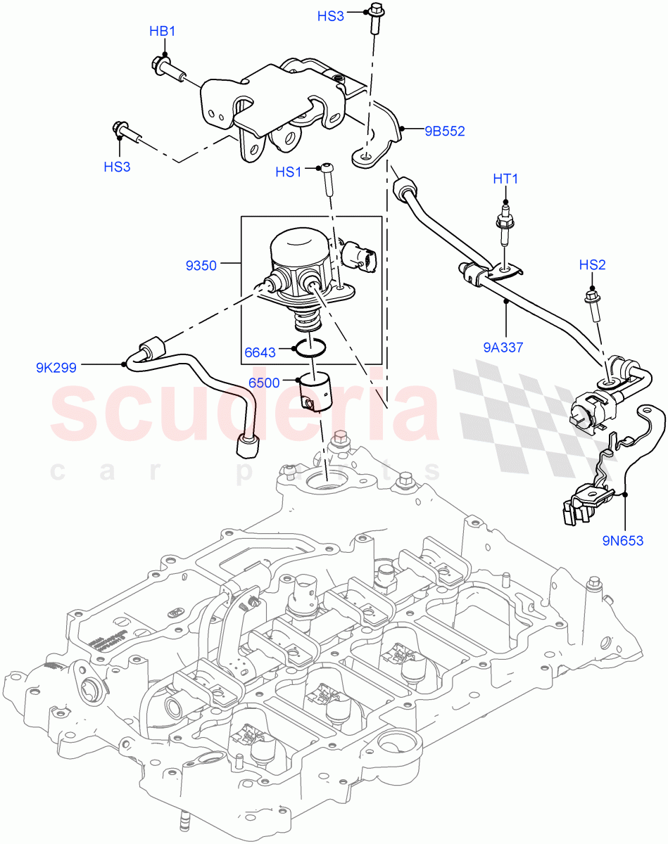 Fuel Injection Pump-Engine Mounted (Solihull Plant Build) (2.0L I4 High DOHC AJ200 Petrol, 2.0L AJ200P Hi PHEV, 2.0L I4 Mid DOHC AJ200 Petrol) ((V) FROMHA000001) of Land Rover Land Rover Range Rover Sport (2014+) [2.0 Turbo Petrol AJ200P]
