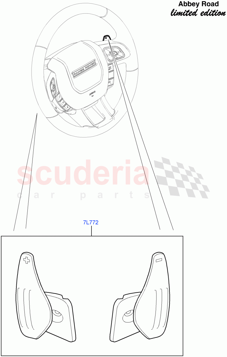 Gear Change-Automatic Transmission (Steering Wheel, Abbey Road LE) (9 Speed Auto AWD, Rotary Gearshift Knob - Red) ((V) FROMFH000001) of Land Rover Land Rover Range Rover Evoque (2012-2018) [2.0 Turbo Petrol GTDI]