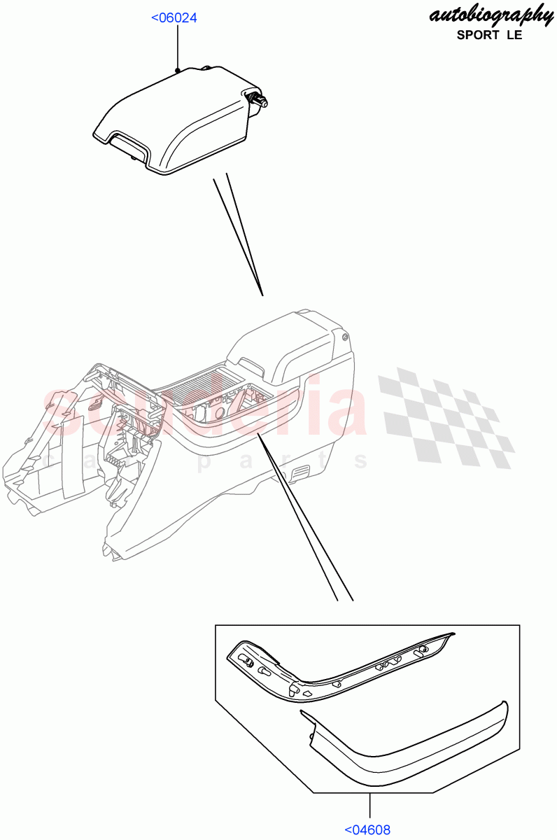 Console - Floor (Autobiography Sport LE, External Components, For Stowage Boxes And Lids, For Carrier Assy) ((V) FROMCA000001) of Land Rover Land Rover Range Rover Sport (2010-2013) [5.0 OHC SGDI SC V8 Petrol]