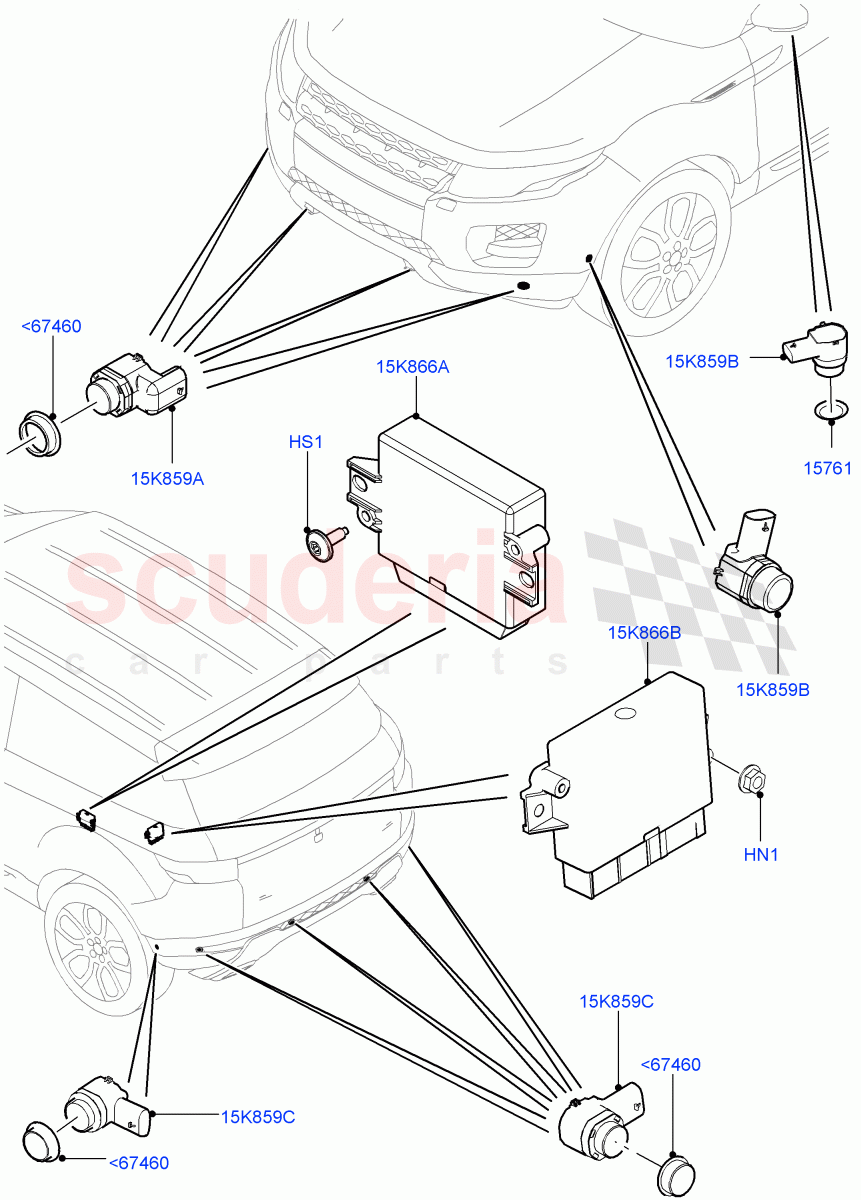 Parking Distance Control (Changsu (China)) ((V) FROMEG000001) of Land Rover Land Rover Range Rover Evoque (2012-2018) [2.0 Turbo Diesel]