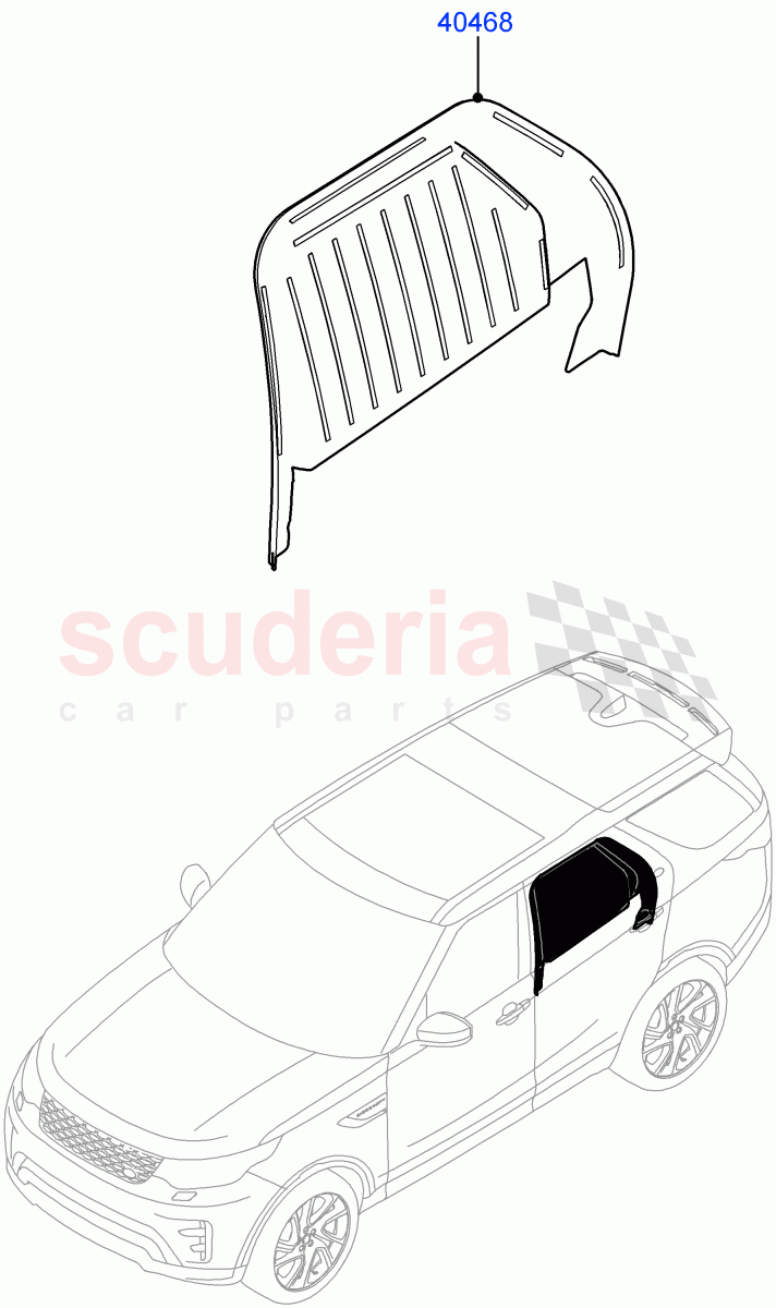 Rear Door Glass And Window Controls (Commercial, Solihull Plant Build) (Version - Commercial, With 2 Seat Configuration) ((V) FROMJA000001) of Land Rover Land Rover Discovery 5 (2017+) [2.0 Turbo Petrol AJ200P]