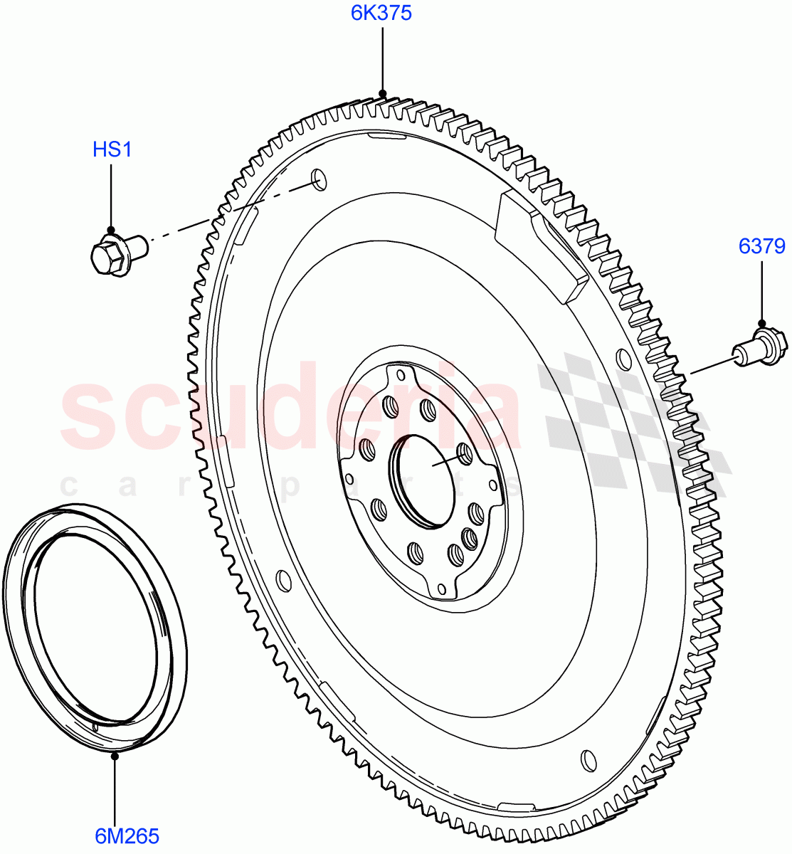 Flywheel (4.4L DOHC DITC V8 Diesel) ((V) FROMBA000001) of Land Rover Land Rover Range Rover (2012-2021) [4.4 DOHC Diesel V8 DITC]