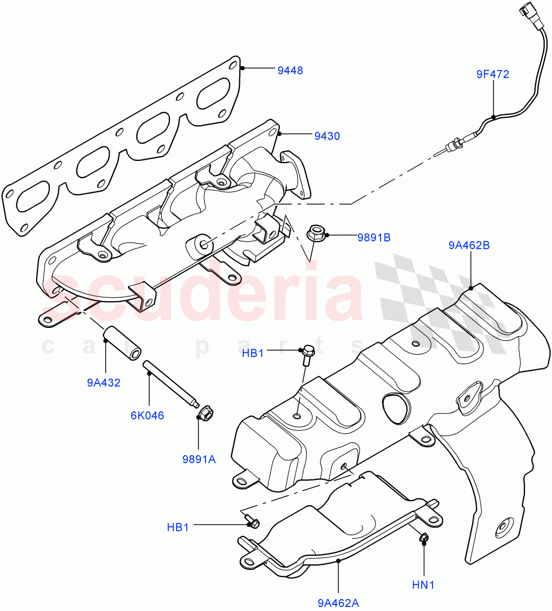 Exhaust Manifold (2.2L CR DI 16V Diesel) ((V) FROMBH000001) of Land Rover Land Rover Range Rover Evoque (2012-2018) [2.2 Single Turbo Diesel]