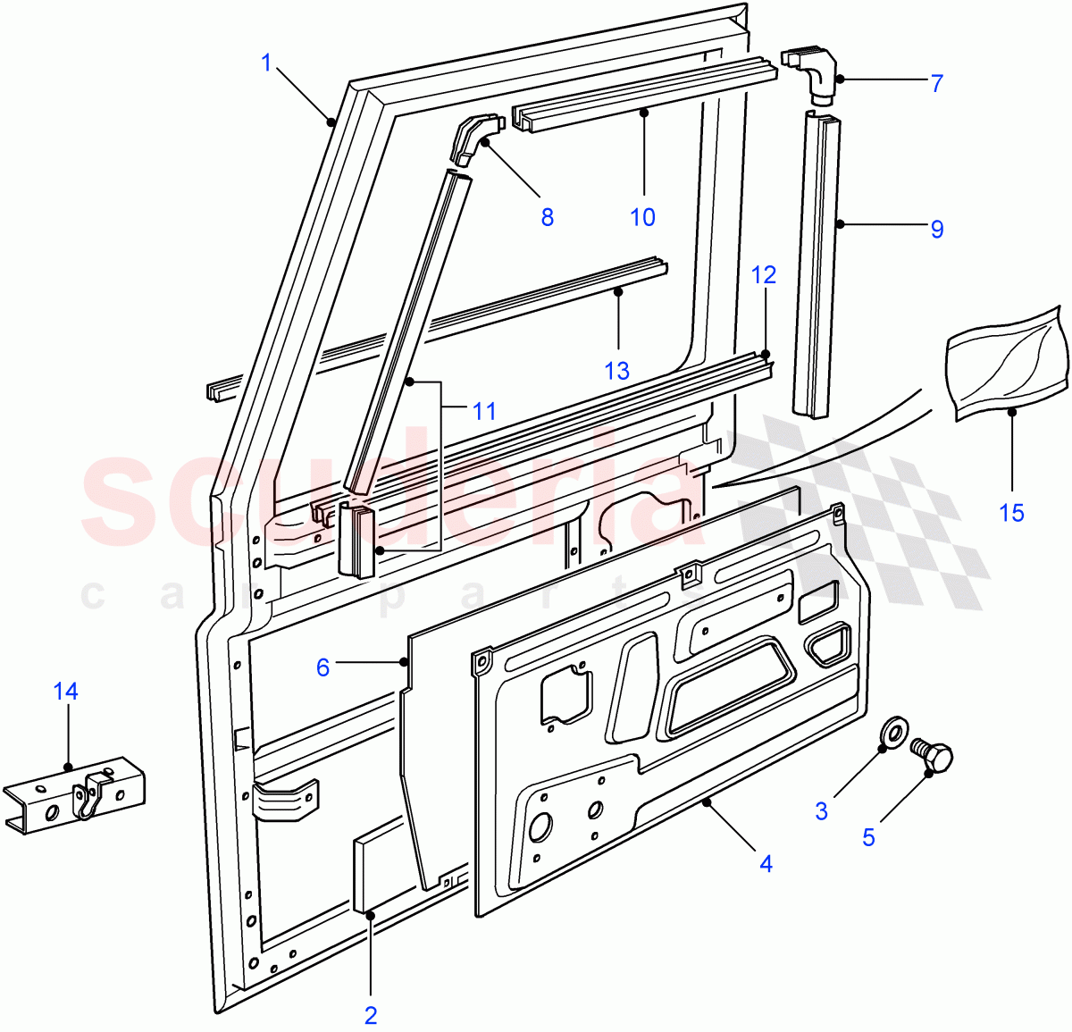 Front Door Assembly ((V) FROM7A000001) of Land Rover Land Rover Defender (2007-2016)