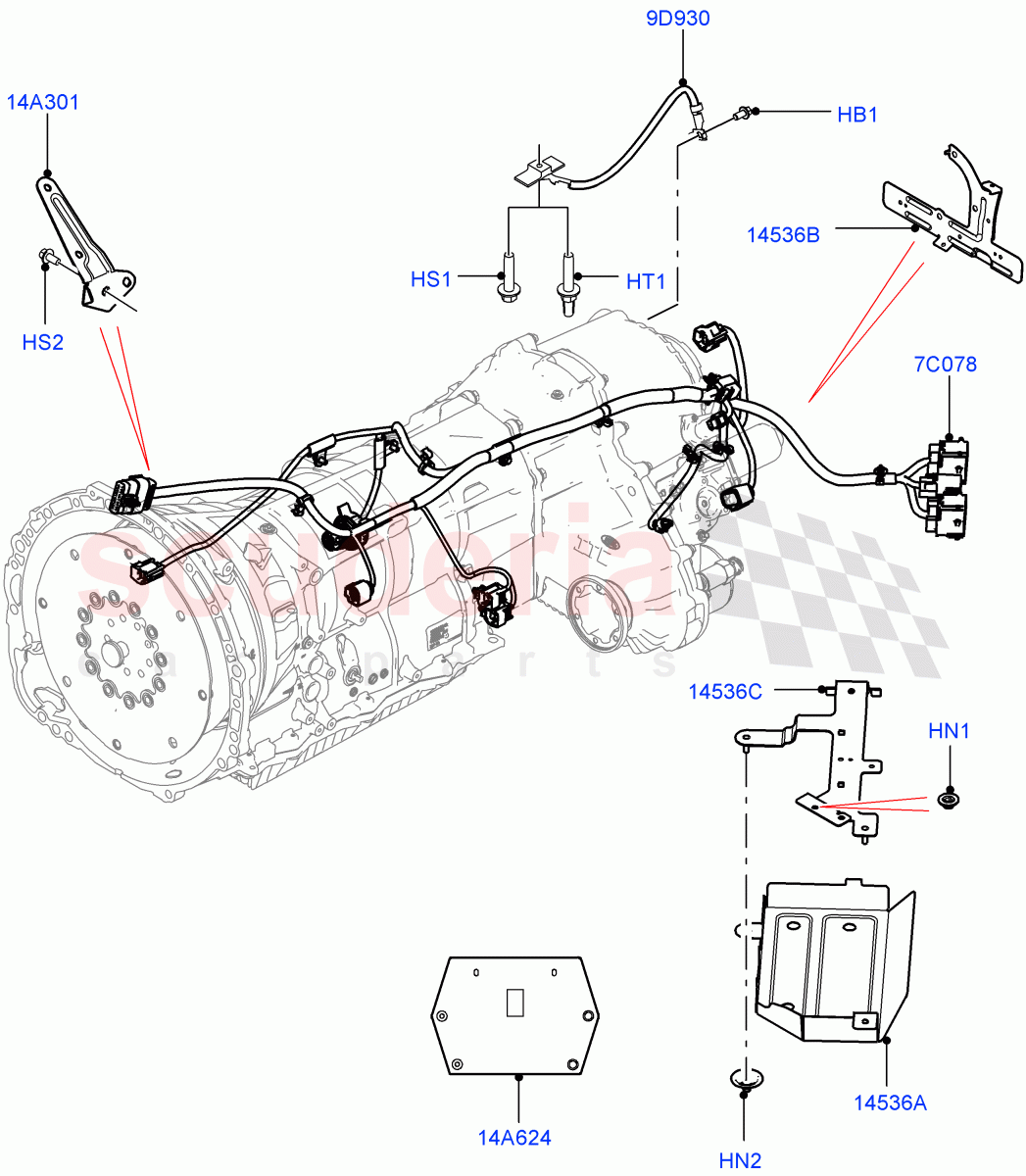 Electrical Wiring - Engine And Dash (Transmission) ((V) TOFA999999) of Land Rover Land Rover Range Rover Sport (2014+) [5.0 OHC SGDI SC V8 Petrol]