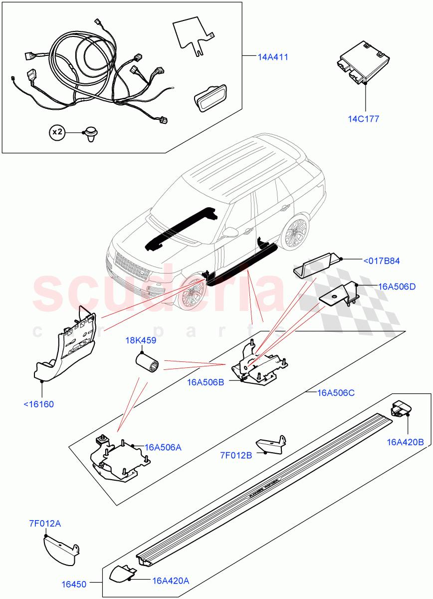 Side Steps And Tubes (Accessory, Power Deployable) ((V) FROMLA000001) of Land Rover Land Rover Range Rover (2012-2021) [3.0 Diesel 24V DOHC TC]