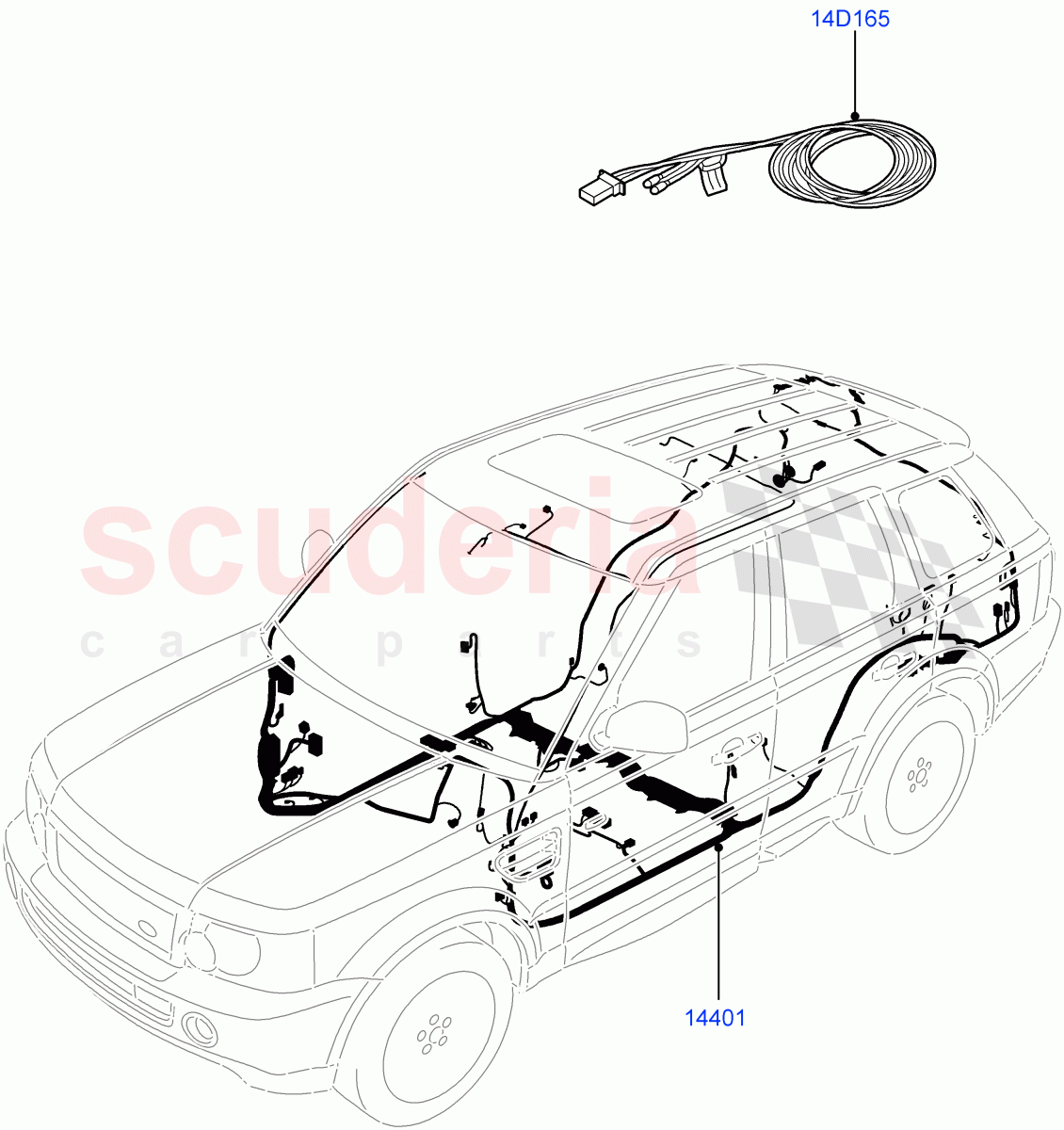 Electrical Wiring - Engine And Dash (Main Harness) ((V) FROMBA000001, (V) TOBA999999) of Land Rover Land Rover Range Rover Sport (2010-2013) [3.0 Diesel 24V DOHC TC]