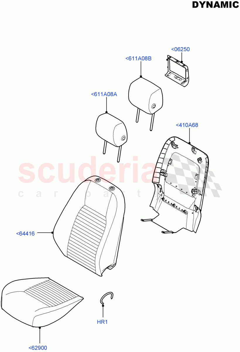Front Seat Covers (Dynamic Pack) (Taurus Leather Sport Perforated, Halewood (UK), Windsor Sport Leather Perforated) ((V) FROMGH000001) of Land Rover Land Rover Discovery Sport (2015+) [2.0 Turbo Diesel]