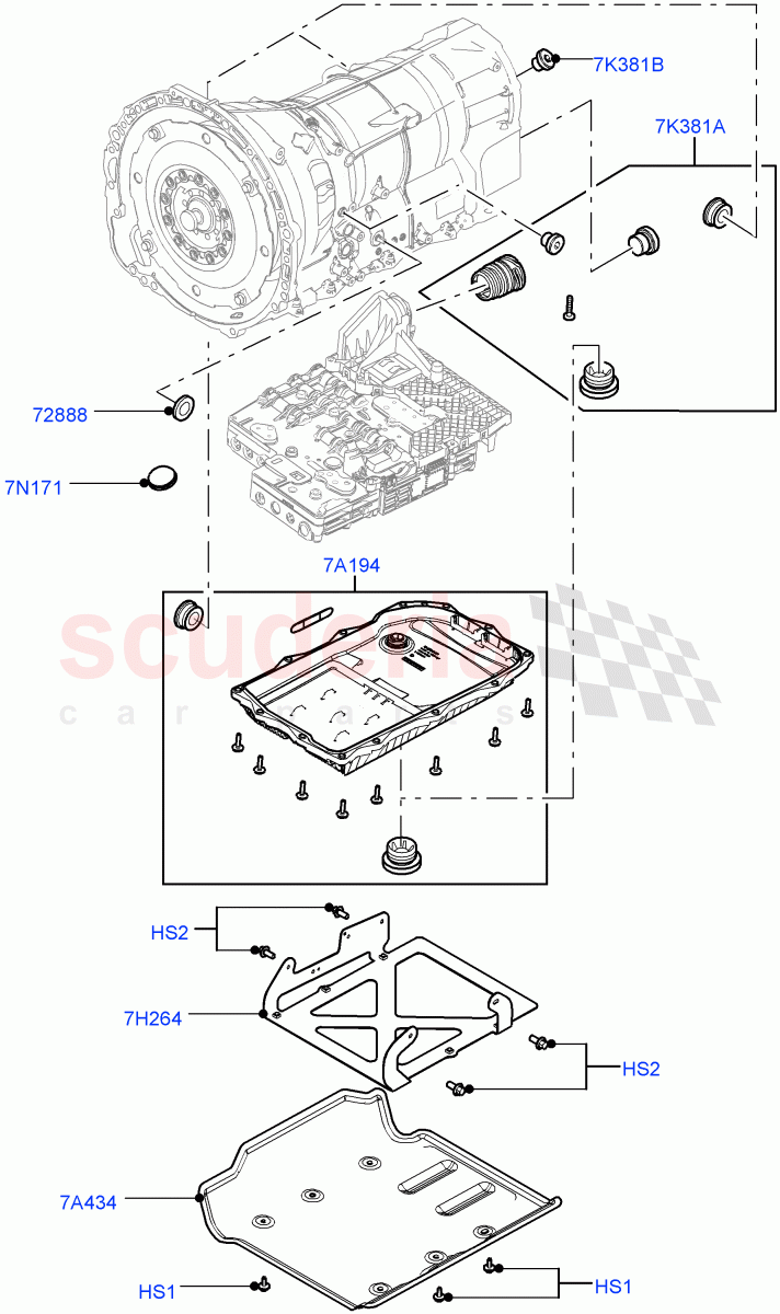 Transmission External Components (Solihull Plant Build) (8 Speed Auto Trans ZF 8HP45) ((V) FROMAA000001) of Land Rover Land Rover Range Rover (2012-2021) [3.0 I6 Turbo Petrol AJ20P6]