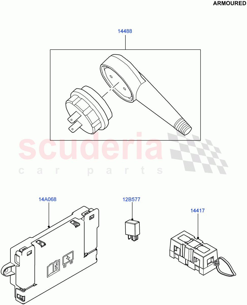 Fuses, Holders And Circuit Breakers (Armoured) ((V) FROMEA000001) of Land Rover Land Rover Range Rover (2012-2021) [3.0 Diesel 24V DOHC TC]