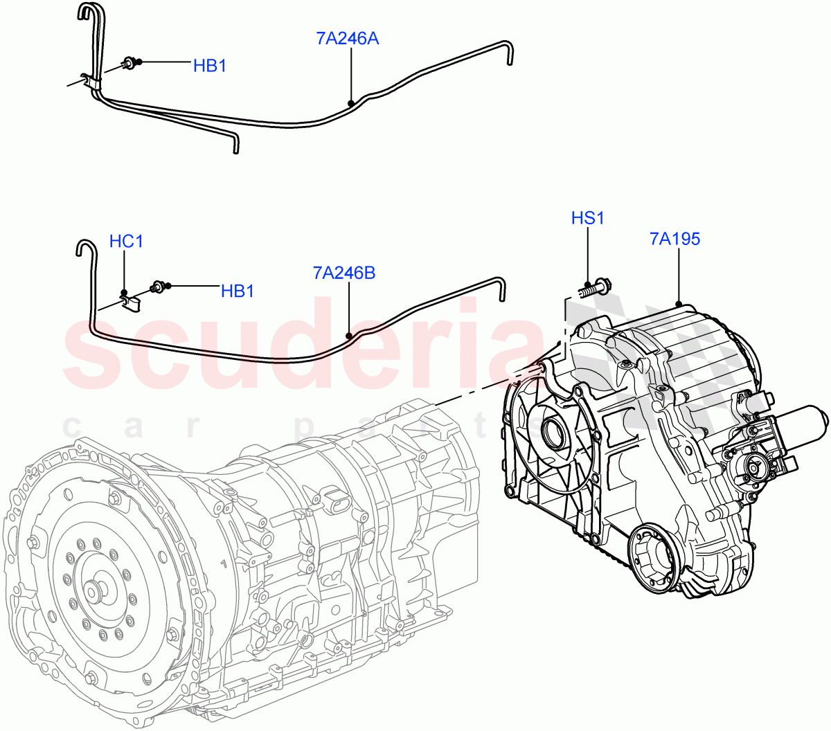 Transfer Drive Case (8 Speed Auto Trans ZF 8HP70 HEV 4WD, With 2 Spd Trans Case With Ctl Trac, 8 Speed Auto Trans ZF 8HP70 4WD, 8 Speed Auto Trans ZF 8HP45) ((V) FROMDA000001, (V) TOGA999999) of Land Rover Land Rover Range Rover (2012-2021) [3.0 I6 Turbo Diesel AJ20D6]