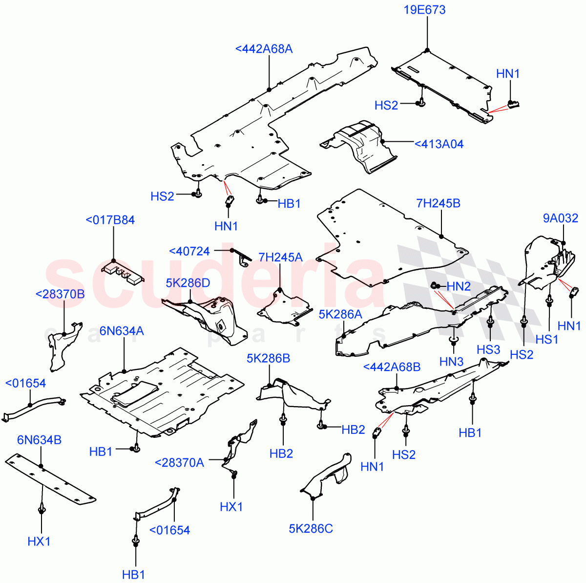Splash And Heat Shields (Body) (Electric Engine Battery-PHEV) ((V) FROMLH000001) of Land Rover Land Rover Discovery Sport (2015+) [1.5 I3 Turbo Petrol AJ20P3]
