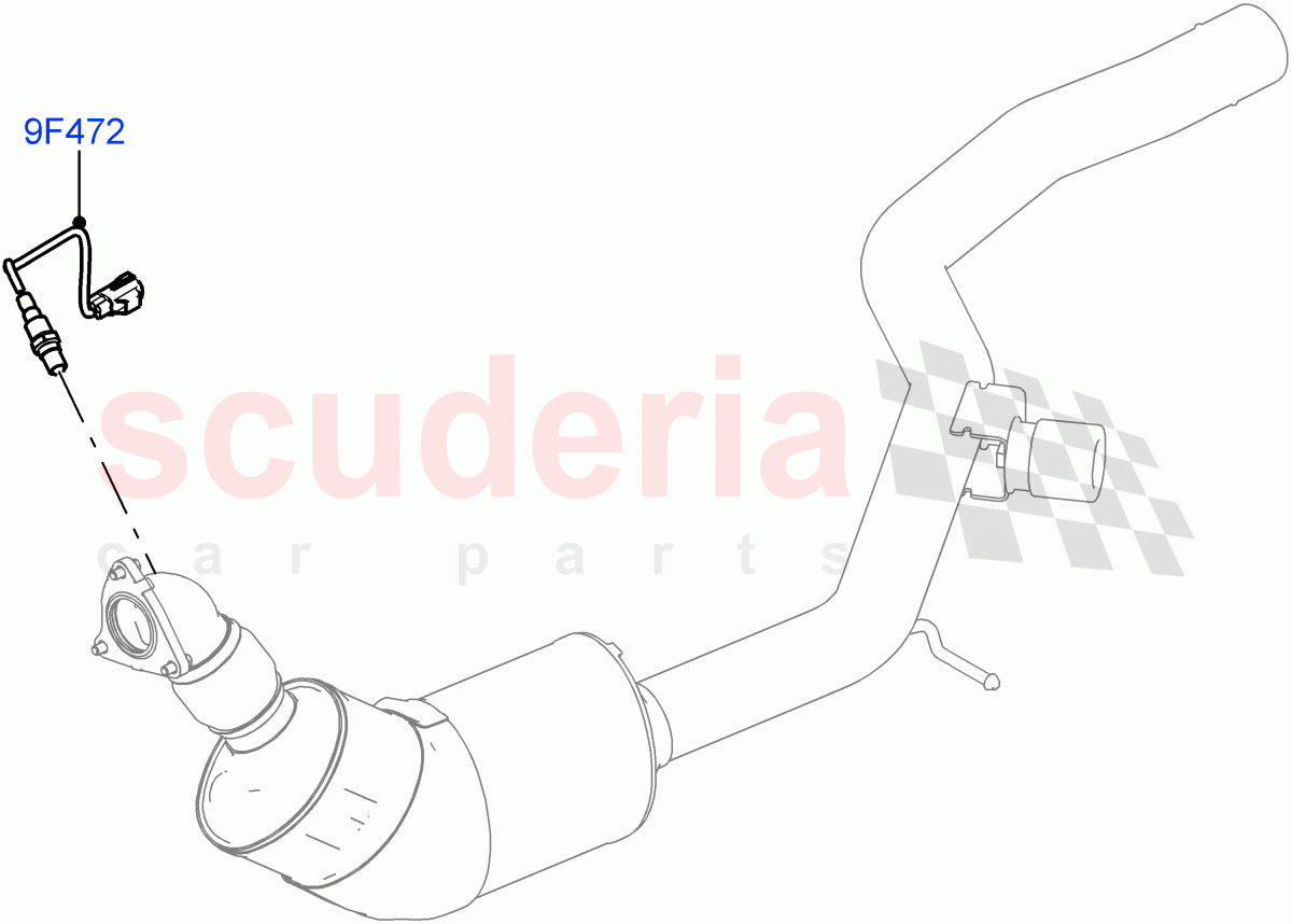 Exhaust Sensors And Modules (Nitra Plant Build) (3.0 V6 D Low MT ROW, Euro Stage 4 Emissions) ((V) FROMK2000001) of Land Rover Land Rover Discovery 5 (2017+) [3.0 Diesel 24V DOHC TC]