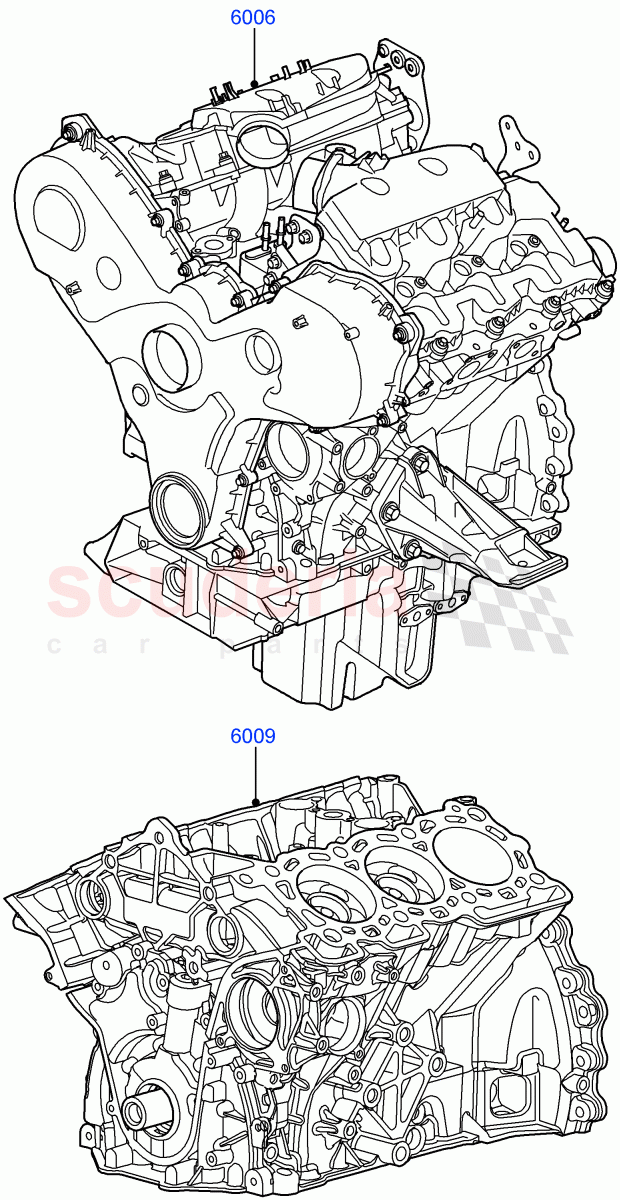 Service Engine And Short Block (3.0 V6 Diesel) ((V) FROMAA000001) of Land Rover Land Rover Range Rover Sport (2010-2013) [3.0 Diesel 24V DOHC TC]