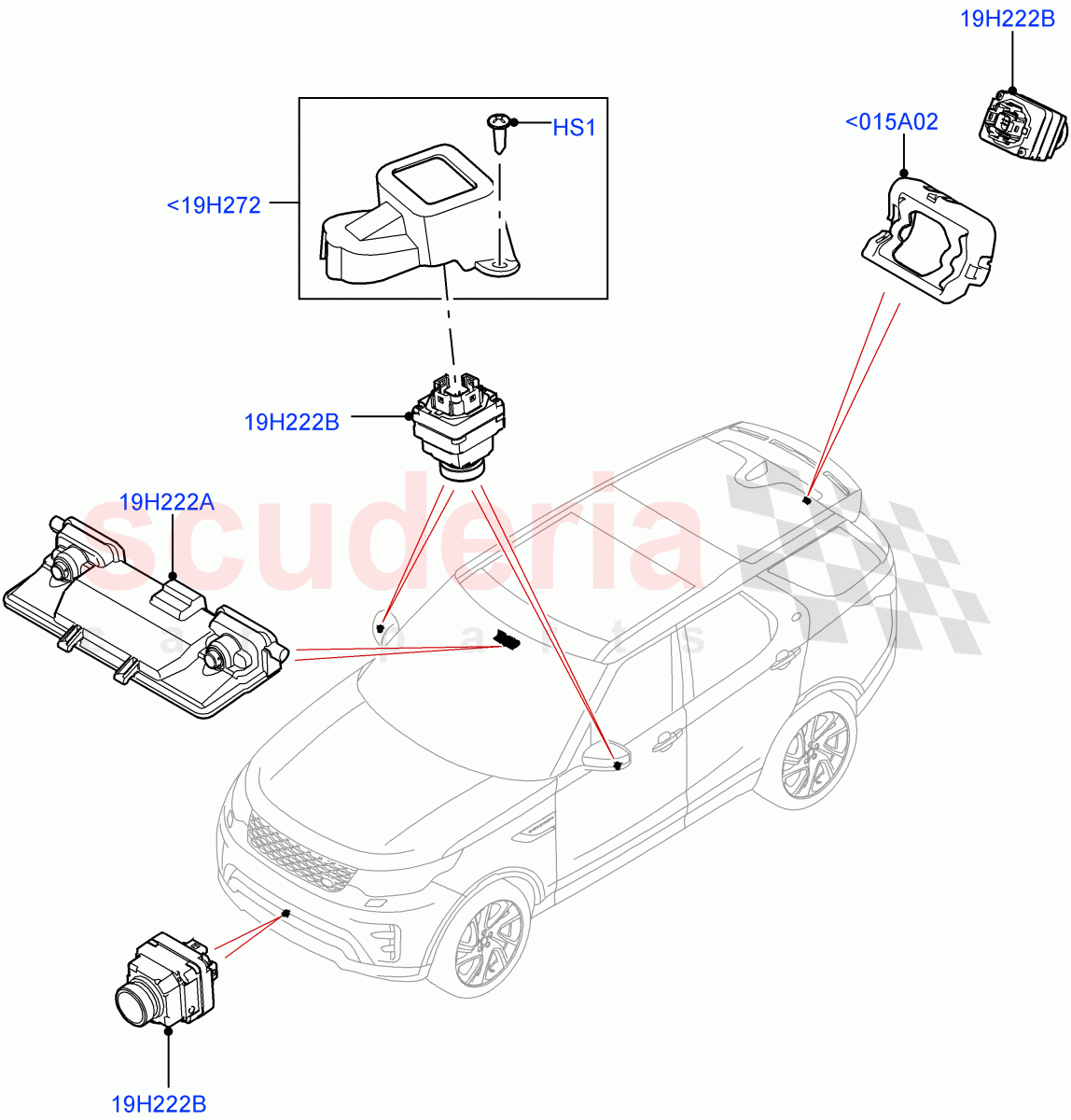 Camera Equipment (Nitra Plant Build) ((V) FROMM2000001) of Land Rover Land Rover Discovery 5 (2017+) [3.0 I6 Turbo Diesel AJ20D6]