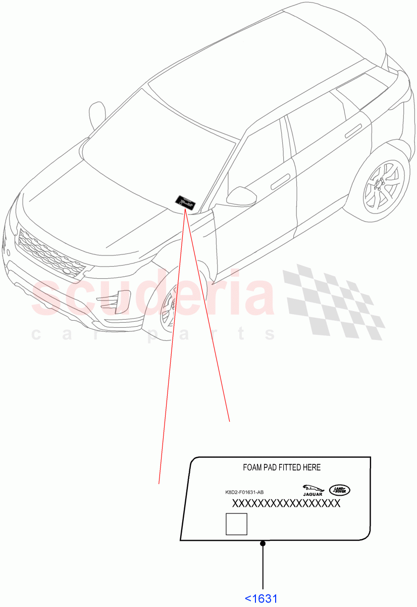Labels (Windscreen) (Halewood (UK)) of Land Rover Land Rover Range Rover Evoque (2019+) [2.0 Turbo Petrol AJ200P]