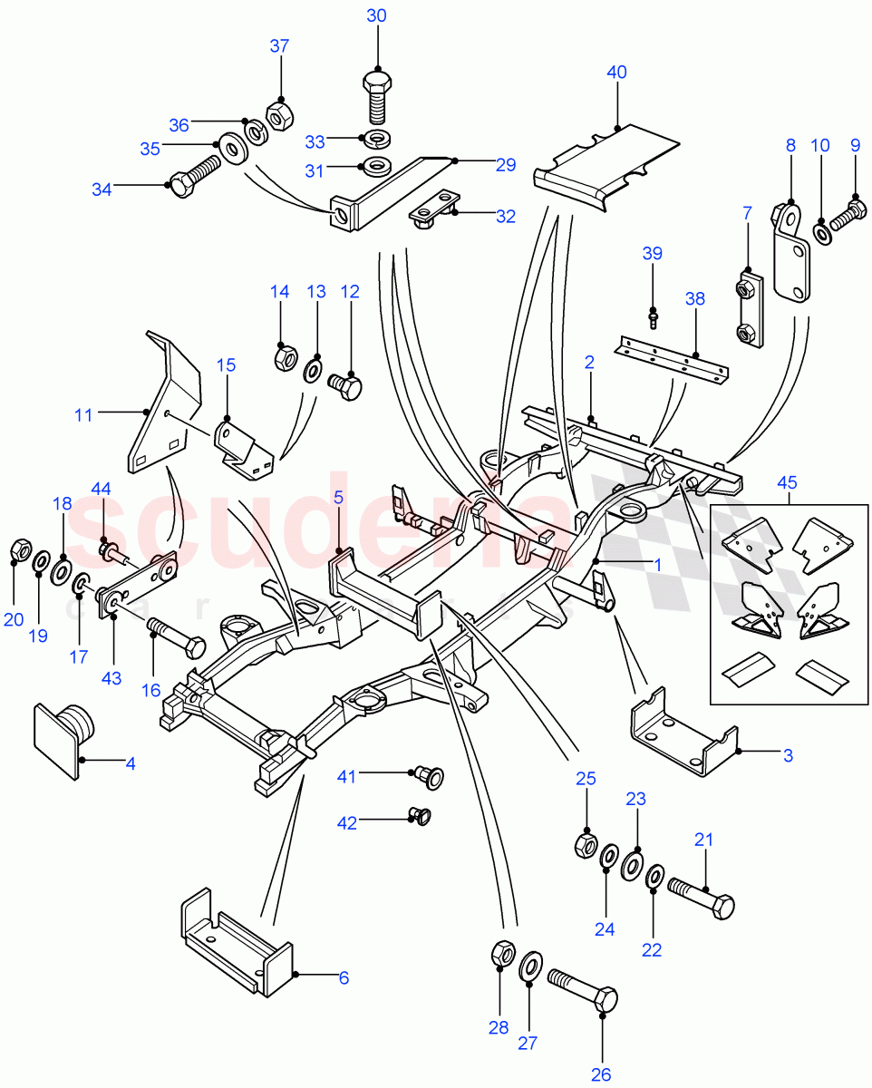 Chassis Frame Assembly (90" Wheelbase) ((V) FROM7A000001) of Land Rover Land Rover Defender (2007-2016)