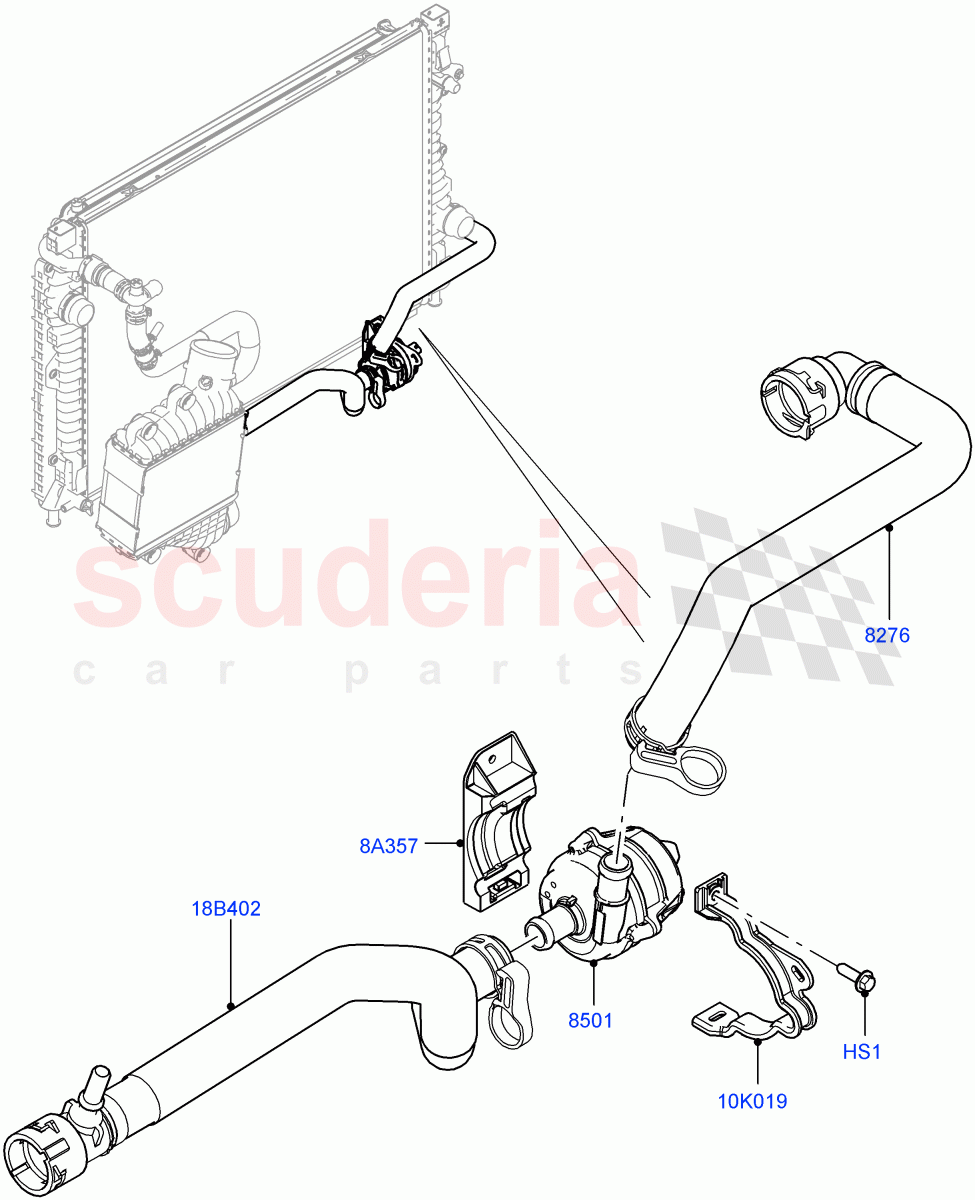 Water Pump (Auxiliary Unit) (2.0L AJ20D4 Diesel High PTA, Halewood (UK)) of Land Rover Land Rover Discovery Sport (2015+) [2.0 Turbo Diesel]