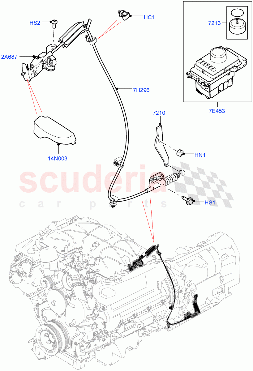 Gear Change-Automatic Transmission (5.0L P AJ133 DOHC CDA S/C Enhanced, 8 Speed Auto Trans ZF 8HP70 4WD) ((V) FROMKA000001) of Land Rover Land Rover Range Rover Velar (2017+) [3.0 I6 Turbo Petrol AJ20P6]