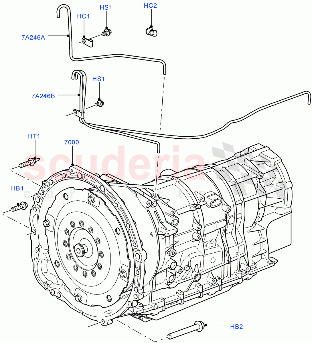 Auto Trans Assy & Speedometer Drive (3.6L V8 32V DOHC EFi Diesel Lion, 6 Speed Auto ZF 6HP26 Steptronic, Cologne V6 4.0 EFI (SOHC), Lion Diesel 2.7 V6 (140KW)) ((V) FROMAA000001) of Land Rover Land Rover Range Rover Sport (2010-2013) [5.0 OHC SGDI NA V8 Petrol]