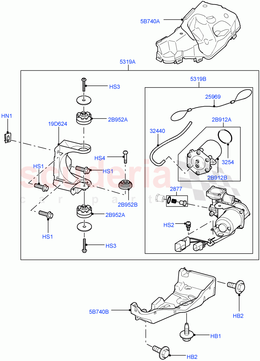 Air Suspension Compressor And Lines (Compressor Assy) ((V) TO9A999999) of Land Rover Land Rover Range Rover Sport (2005-2009) [3.6 V8 32V DOHC EFI Diesel]