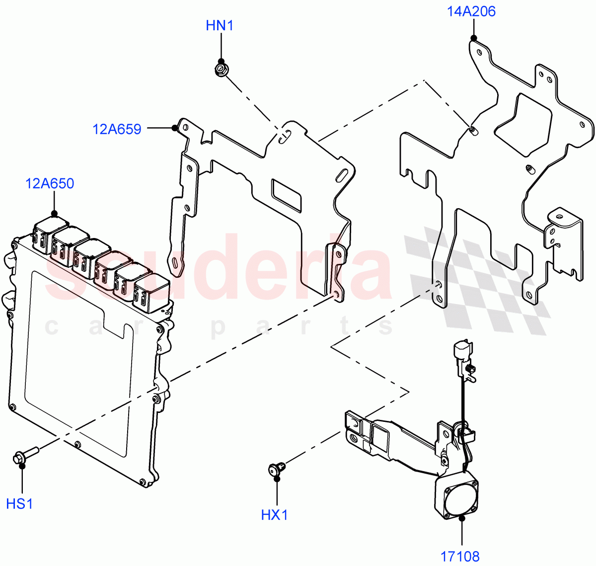 Engine Modules And Sensors (2.0L AJ21D4 Diesel Mid, RHD) ((V) FROMMA000001) of Land Rover Land Rover Range Rover Velar (2017+) [2.0 Turbo Diesel AJ21D4]