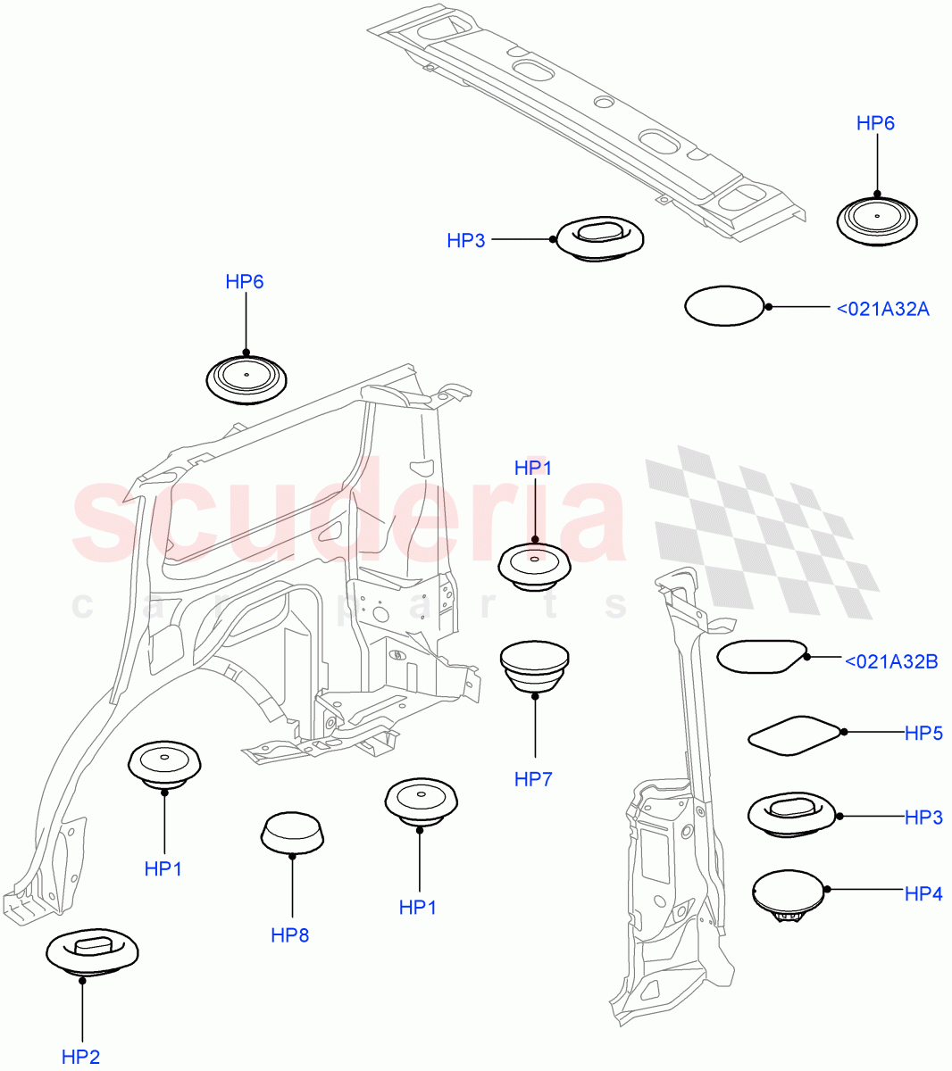 Plugs - Body (Rear) ((V) FROMAA000001) of Land Rover Land Rover Discovery 4 (2010-2016) [3.0 Diesel 24V DOHC TC]