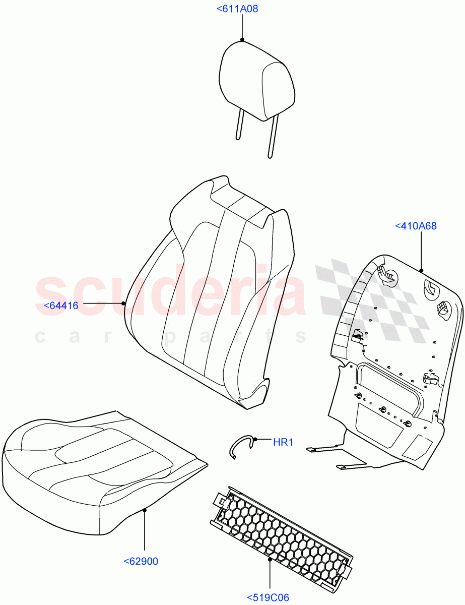 Front Seat Covers (Leather Seat W/Alcantara Inserts) ((V) TOHA999999) of Land Rover Land Rover Range Rover Sport (2014+) [5.0 OHC SGDI SC V8 Petrol]