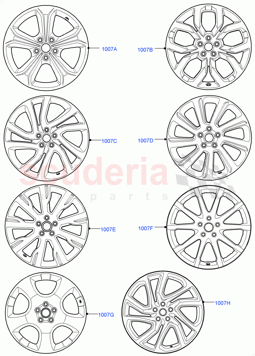 Wheels (Halewood (UK)) ((V) TOKH999999) of Land Rover Land Rover Discovery Sport (2015+) [2.2 Single Turbo Diesel]