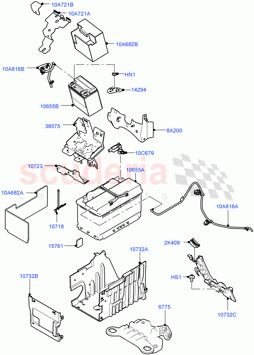 Battery And Mountings (Changsu (China)) of Land Rover Land Rover Range Rover Evoque (2019+) [2.0 Turbo Diesel AJ21D4]