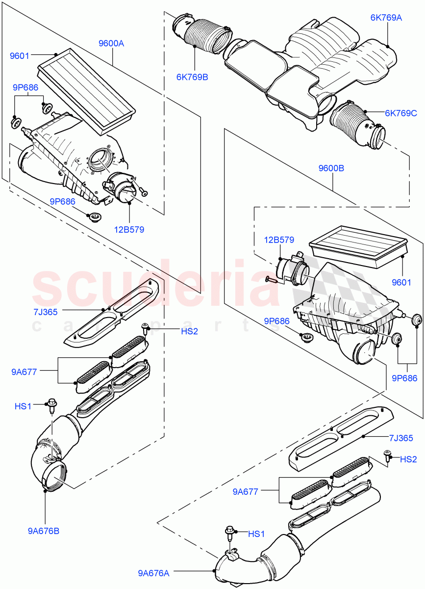 Air Cleaner (5.0L OHC SGDI NA V8 Petrol - AJ133) of Land Rover Land Rover Range Rover (2012-2021) [5.0 OHC SGDI NA V8 Petrol]