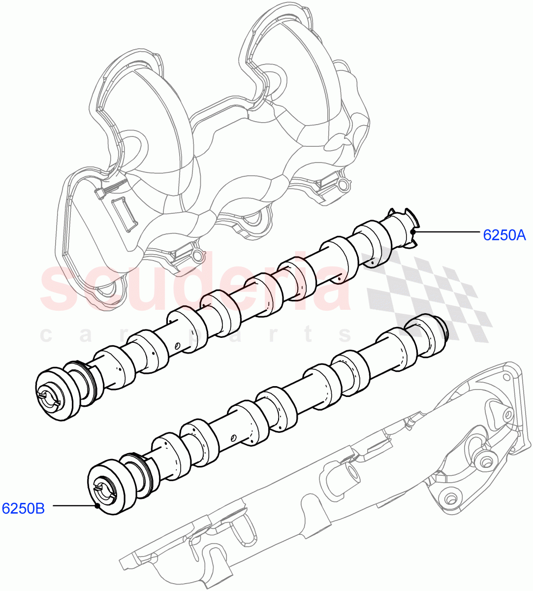 Camshaft (4.4L DOHC DITC V8 Diesel) ((V) FROMBA000001) of Land Rover Land Rover Range Rover (2012-2021) [4.4 DOHC Diesel V8 DITC]