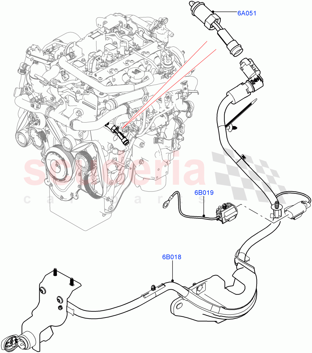 Engine Heater (2.0L I4 Mid DOHC AJ200 Petrol, 2.0L I4 High DOHC AJ200 Petrol) ((V) TOLA999999) of Land Rover Land Rover Range Rover Velar (2017+) [2.0 Turbo Petrol AJ200P]