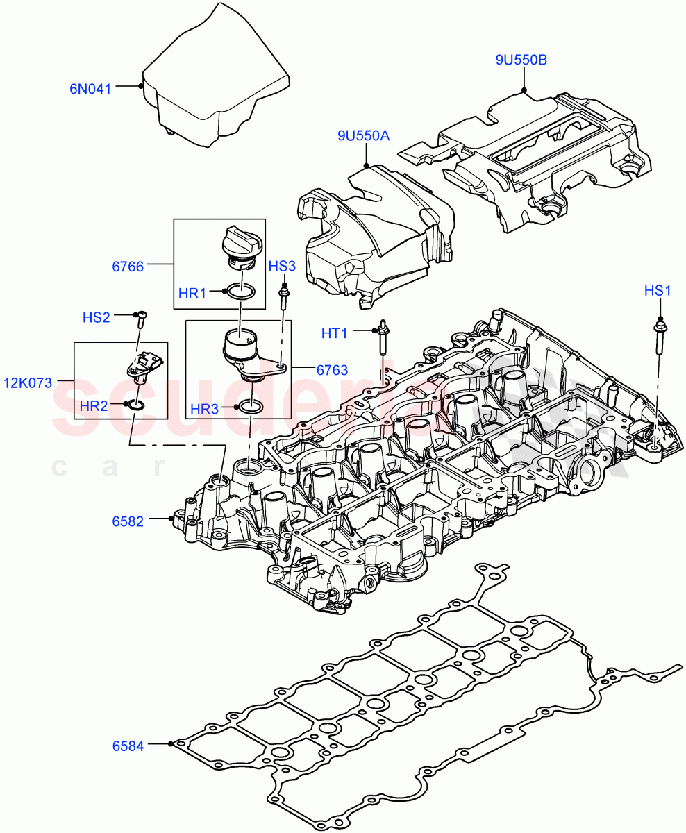 Cylinder Head Cover (Nitra Plant Build) (3.0L AJ20P6 Petrol High) ((V) FROML2000001) of Land Rover Land Rover Defender (2020+) [3.0 I6 Turbo Petrol AJ20P6]
