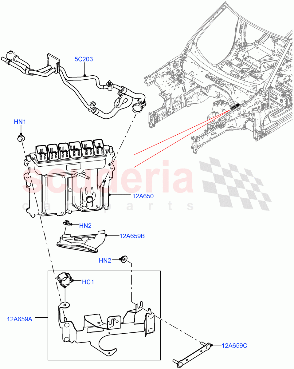 Engine Modules And Sensors (3.0L AJ20P6 Petrol High) ((V) FROMKA000001) of Land Rover Land Rover Range Rover (2012-2021) [3.0 I6 Turbo Petrol AJ20P6]