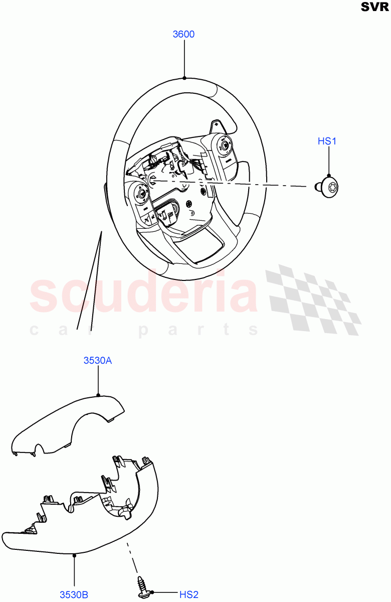 Steering Wheel (SVR Version, SVR) ((V) FROMFA000001) of Land Rover Land Rover Range Rover Sport (2014+) [5.0 OHC SGDI SC V8 Petrol]