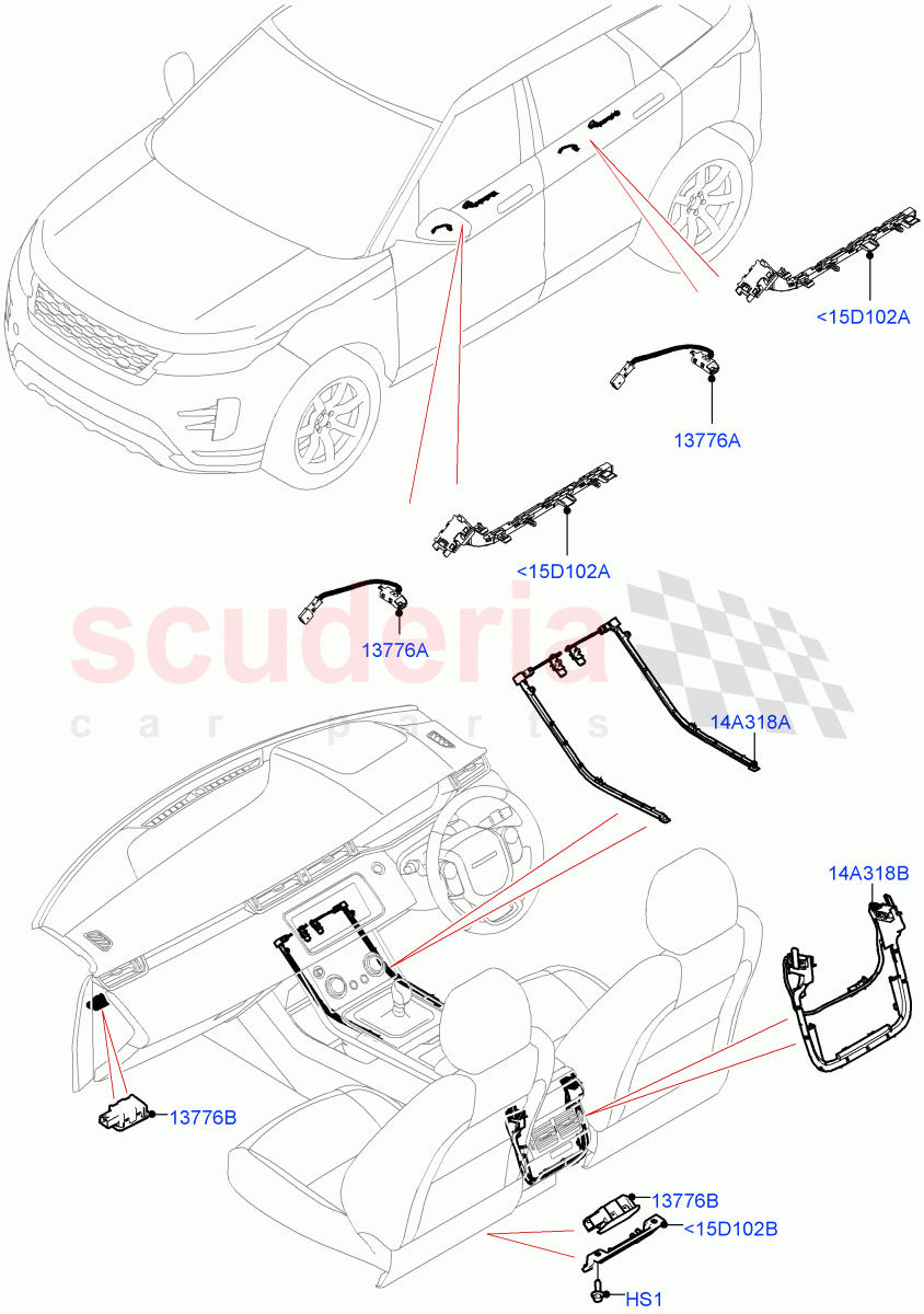 Interior Lamps (Changsu (China)) of Land Rover Land Rover Range Rover Evoque (2019+) [1.5 I3 Turbo Petrol AJ20P3]