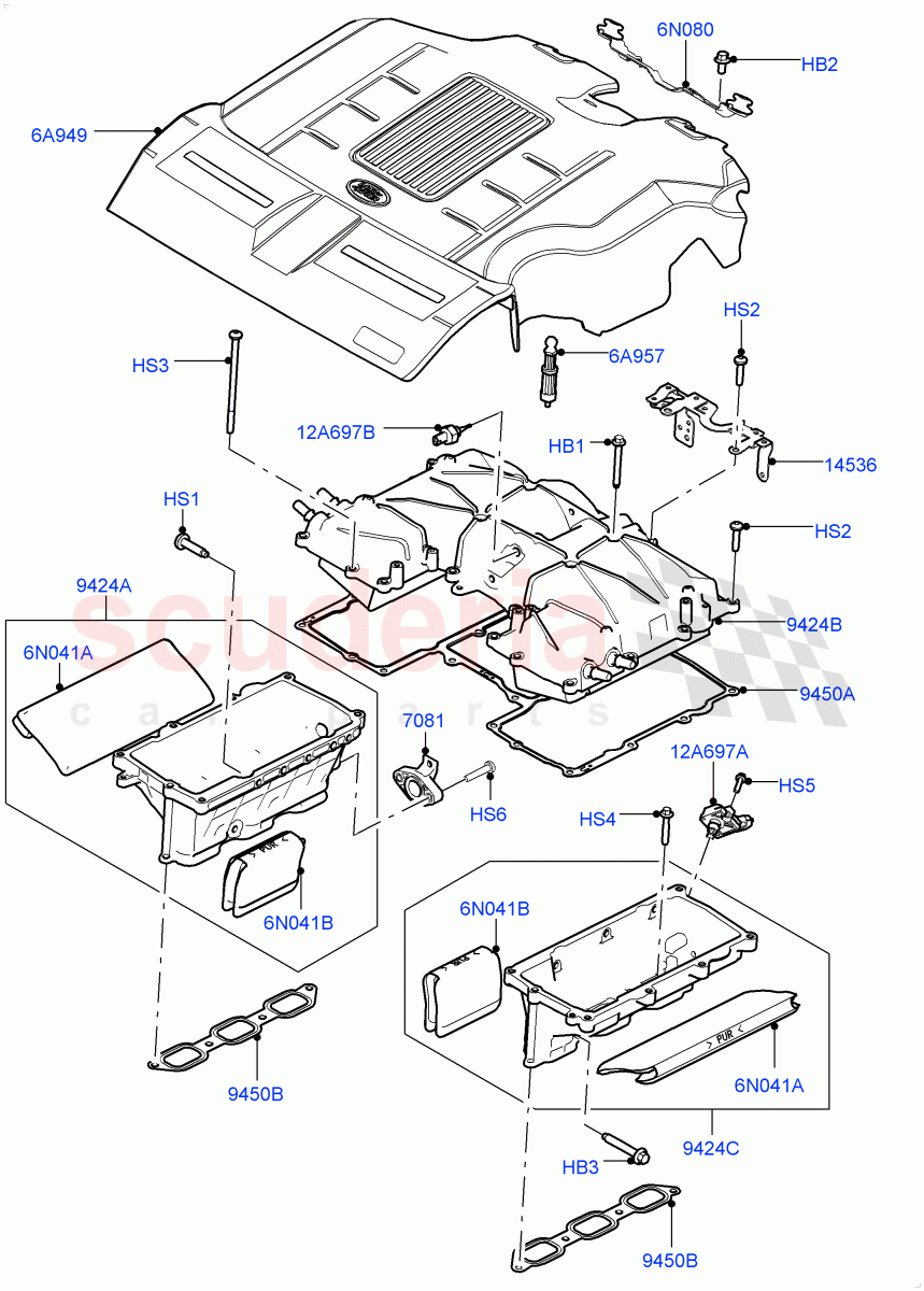 Inlet Manifold (3.0L DOHC GDI SC V6 PETROL) ((V) FROMEA000001) of Land Rover Land Rover Discovery 4 (2010-2016) [3.0 DOHC GDI SC V6 Petrol]