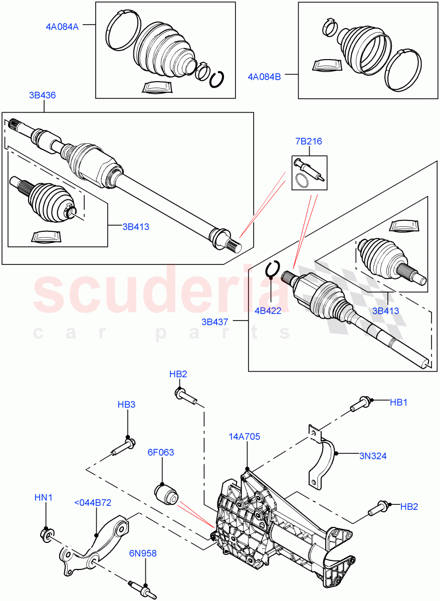 Drive Shaft - Front Axle Drive (1.5L AJ20P3 Petrol High PHEV, Changsu (China)) ((V) FROMMG575835) of Land Rover Land Rover Range Rover Evoque (2019+) [1.5 I3 Turbo Petrol AJ20P3]