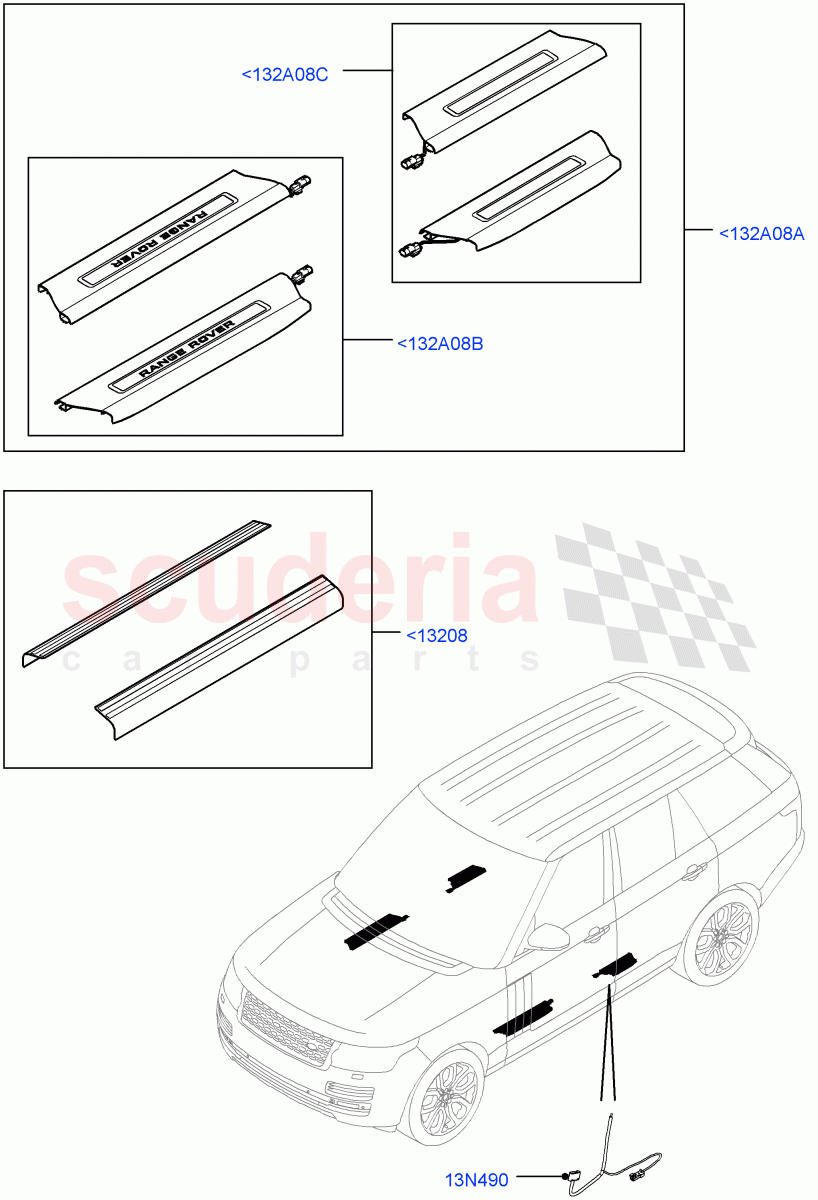Door Sill Finishers (Accessory) of Land Rover Land Rover Range Rover (2012-2021) [3.0 Diesel 24V DOHC TC]