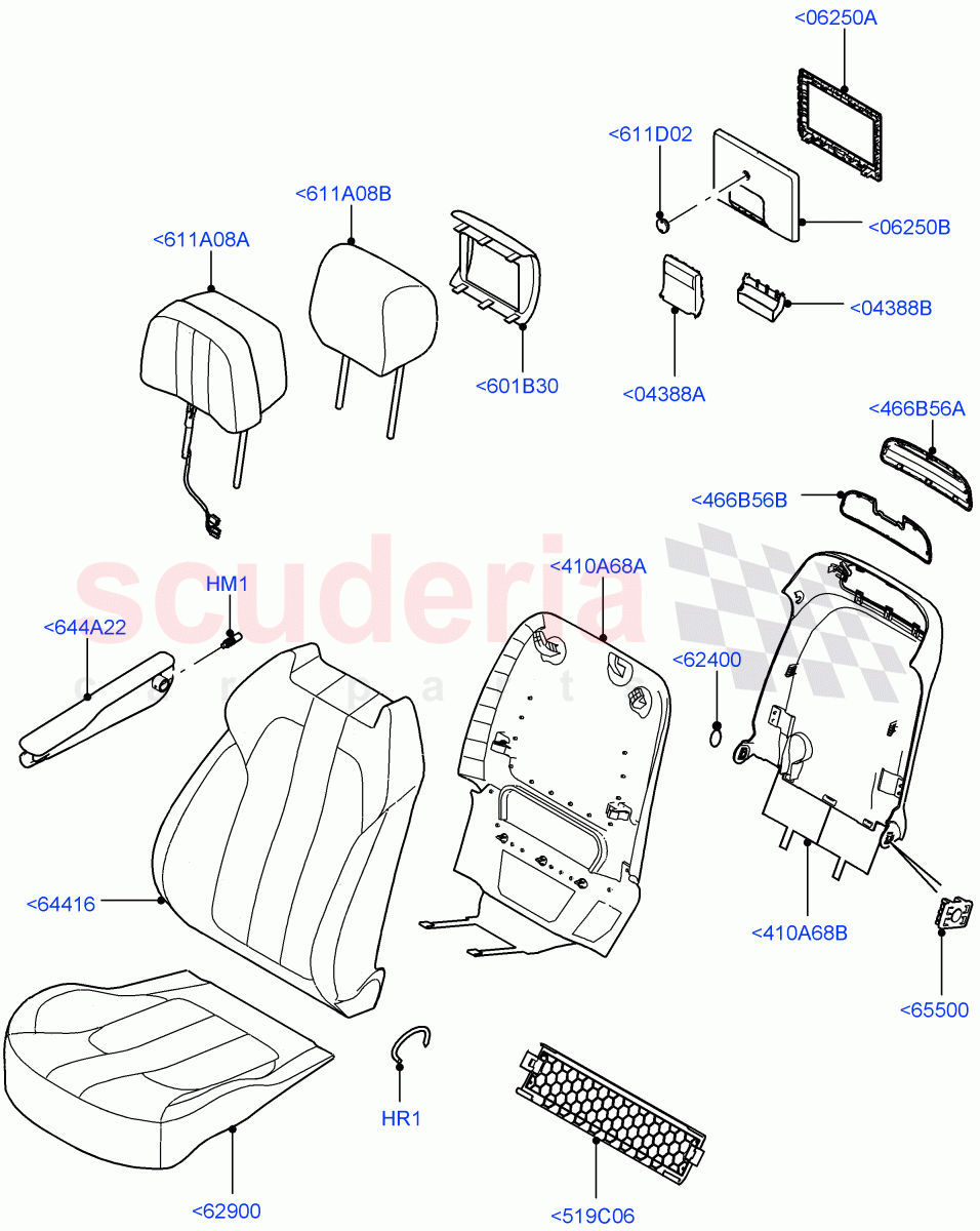 Front Seat Covers (Extended Windsor) ((V) TOHA999999) of Land Rover Land Rover Range Rover Sport (2014+) [5.0 OHC SGDI SC V8 Petrol]