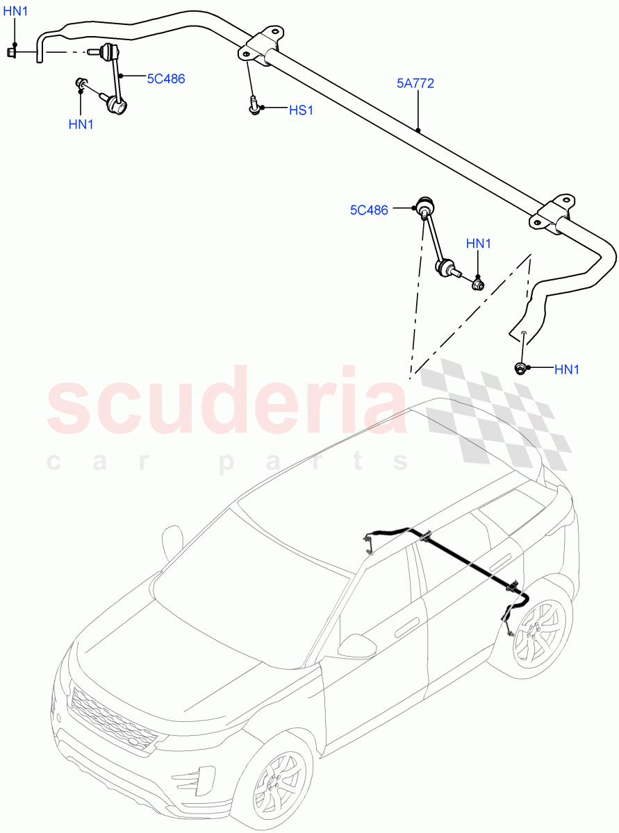Rear Cross Member & Stabilizer Bar (Stabilizer Bar) (Halewood (UK)) of Land Rover Land Rover Range Rover Evoque (2019+) [2.0 Turbo Diesel]