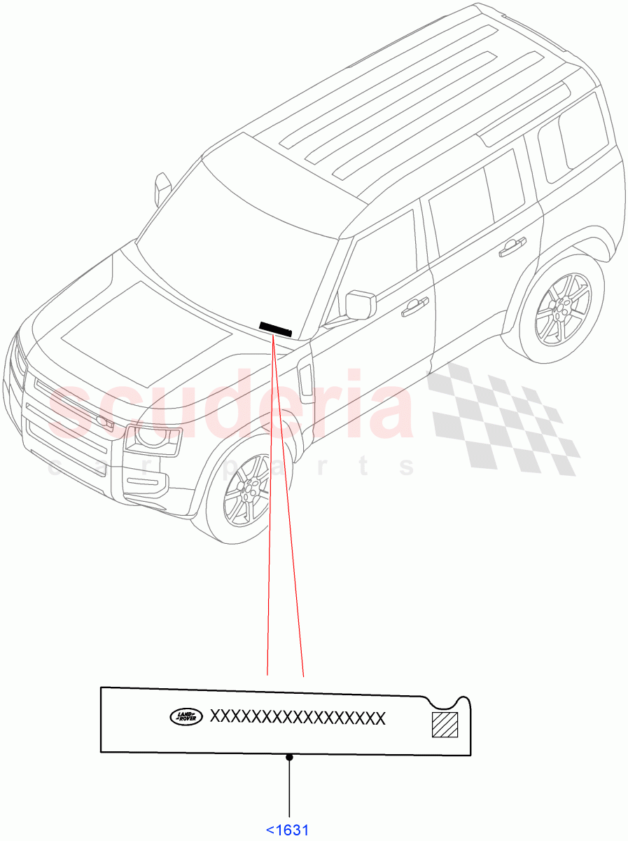 Labels (Windscreen) of Land Rover Land Rover Defender (2020+) [3.0 I6 Turbo Petrol AJ20P6]
