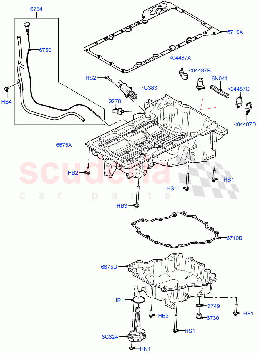 Oil Pan/Oil Level Indicator (4.4 V8 Turbo Petrol (NC10)) of Land Rover Land Rover Range Rover (2022+) [4.4 V8 Turbo Petrol NC10]