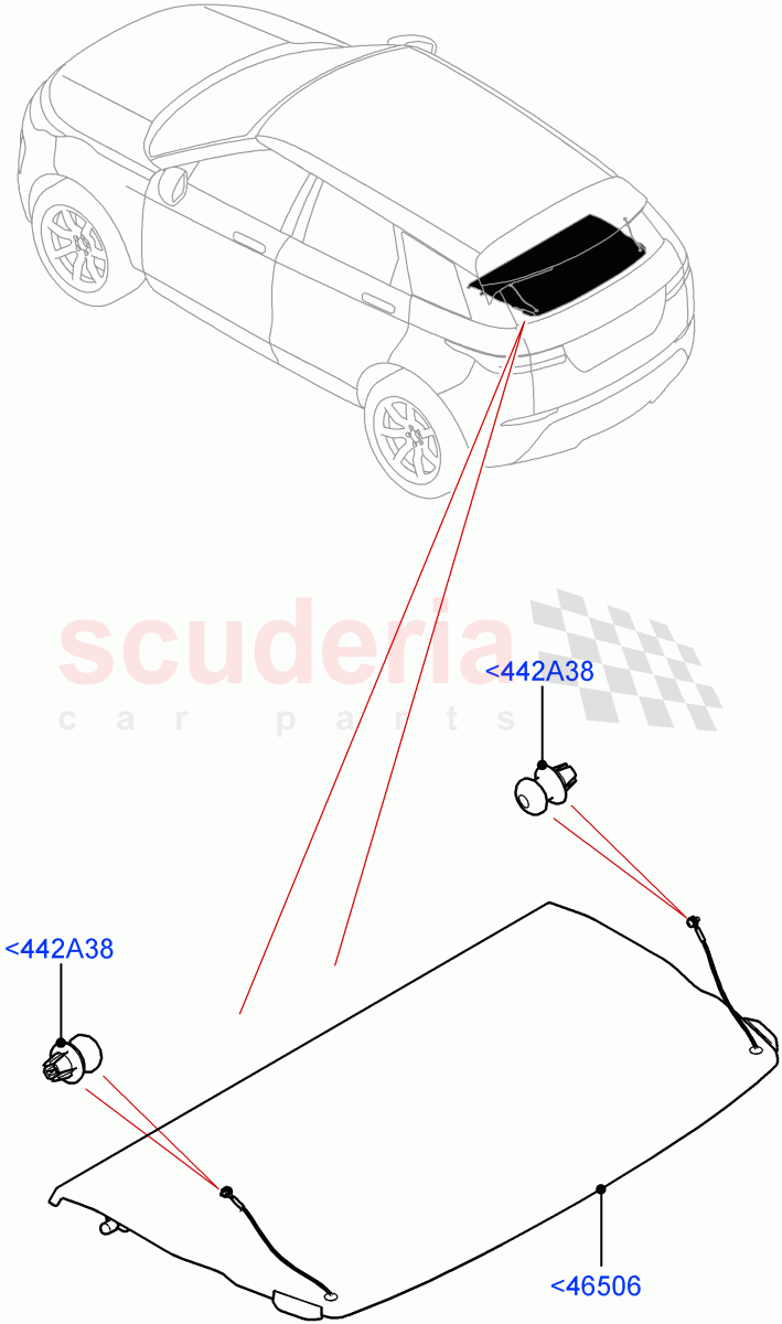 Load Compartment Trim (Package Tray) (Halewood (UK)) of Land Rover Land Rover Range Rover Evoque (2019+) [2.0 Turbo Diesel AJ21D4]