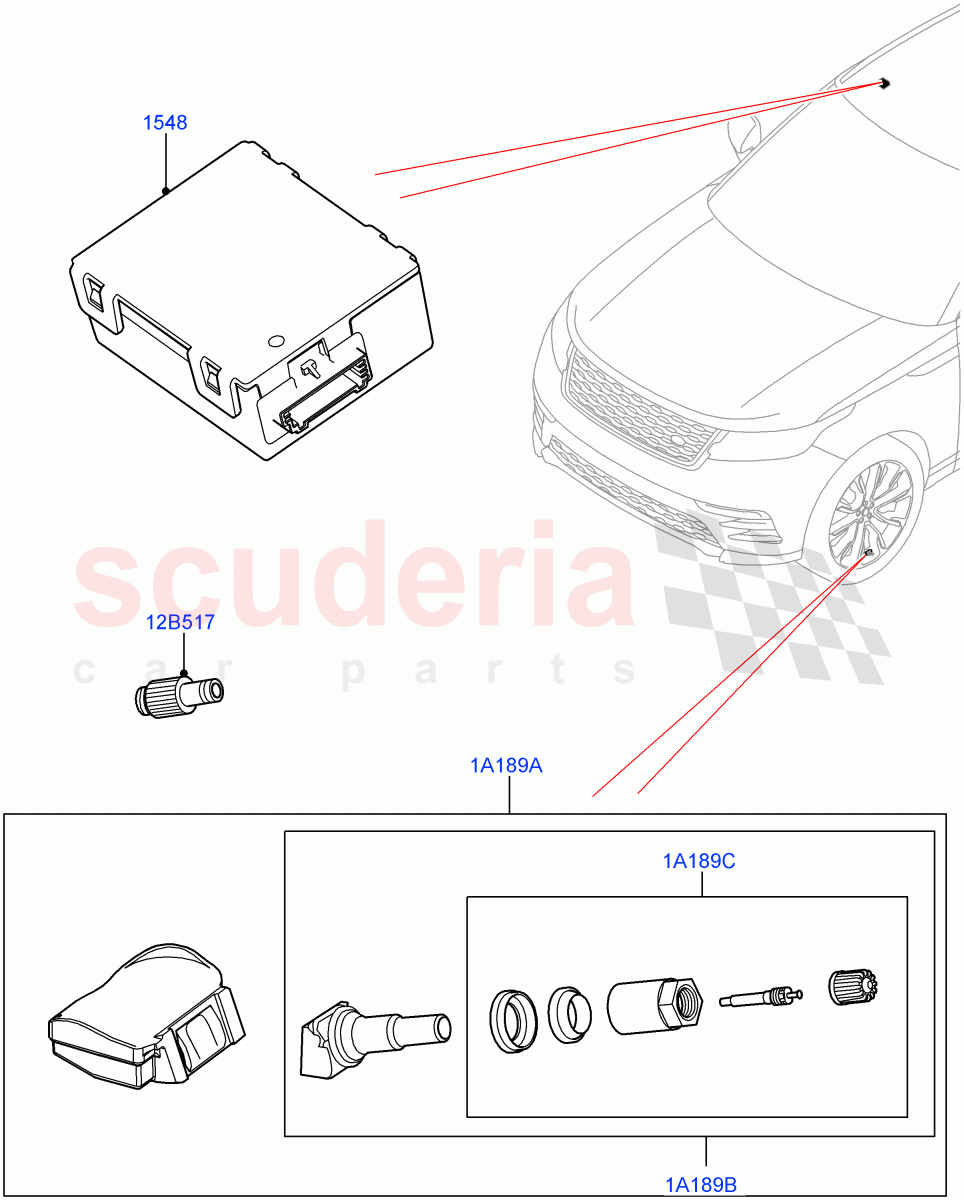 Tyre Pressure Monitor System ((V) TOMA310796) of Land Rover Land Rover Range Rover Velar (2017+) [2.0 Turbo Diesel]