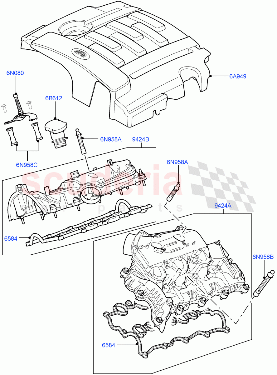Inlet Manifold (3.0 V6 Diesel) ((V) FROMAA000001) of Land Rover Land Rover Discovery 4 (2010-2016) [3.0 Diesel 24V DOHC TC]