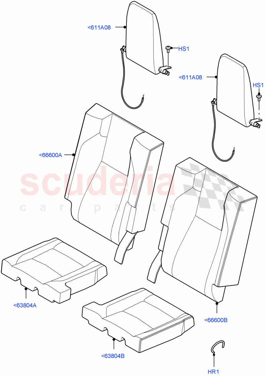 Rear Seat Covers (Miko/PVC, Halewood (UK), With 3rd Row Double Seat) ((V) FROMLH000001) of Land Rover Land Rover Discovery Sport (2015+) [2.2 Single Turbo Diesel]