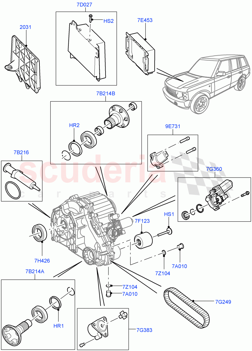 Transfer Drive Components (6 Speed Auto ZF 6HP26 Steptronic, 6 Speed Man ZF S6-53, 8 Speed Auto Trans ZF 8HP70 4WD, 6 Speed Auto Transmission ZF 6HP28) ((V) FROMAA000001, (V) TODA999999) of Land Rover Land Rover Range Rover Sport (2010-2013) [5.0 OHC SGDI SC V8 Petrol]